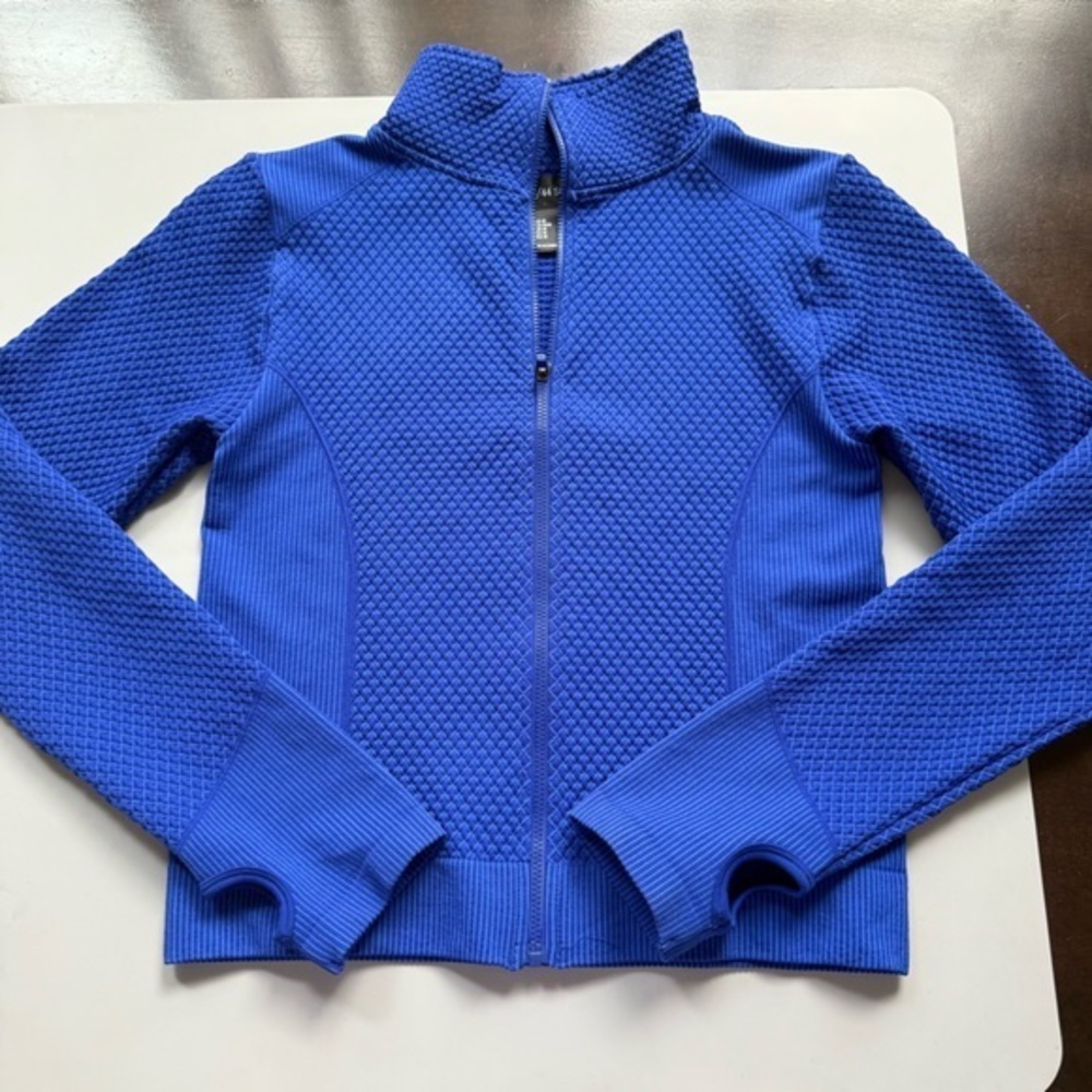 Bailey 44 Sport Royal Blue Textured Zip Jacket Women’s Medium Performance Knit